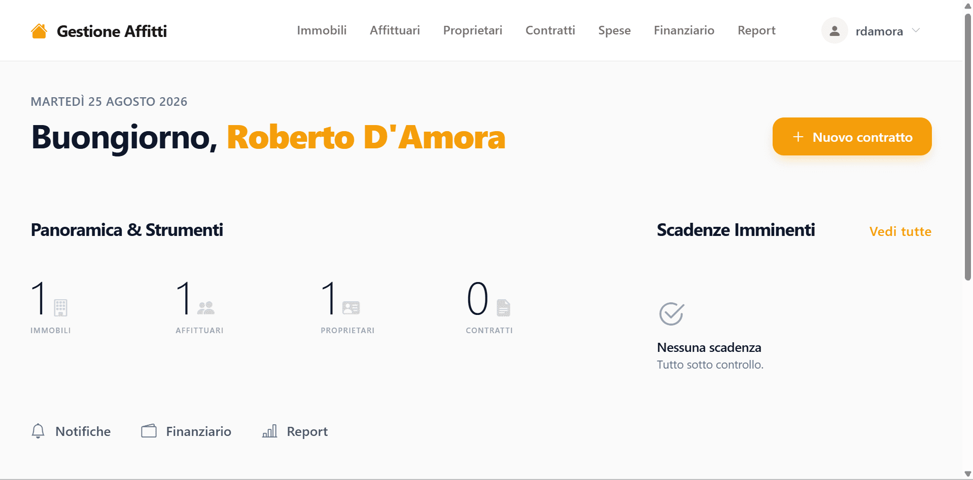 Anteprima del gestionale Gestione Affitti